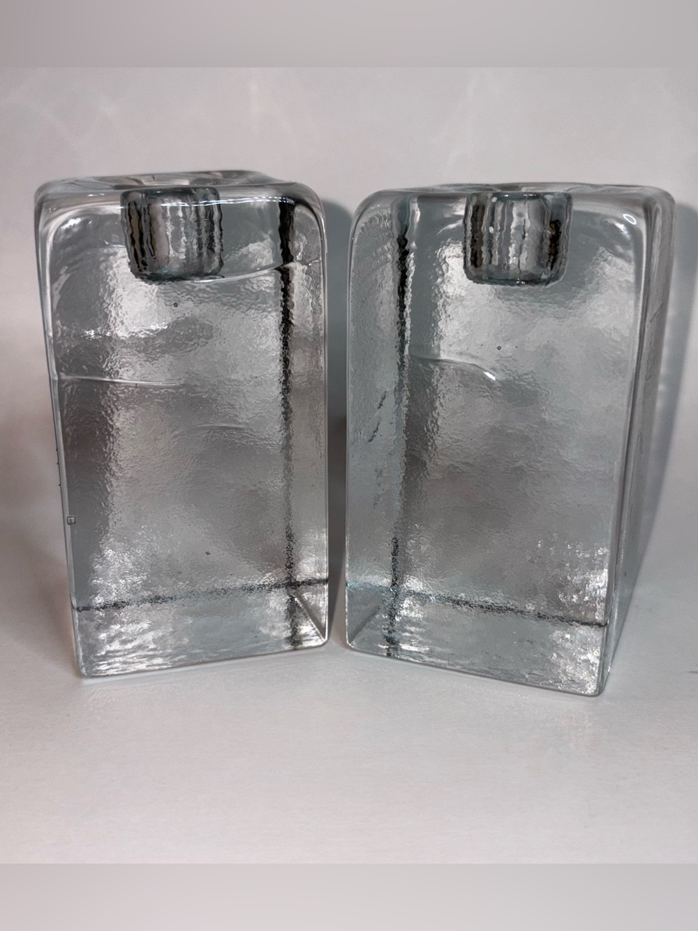 Vintage littala Arkipelago Ice Cube Block Candle Stick Holders 2.25”x4” Tall